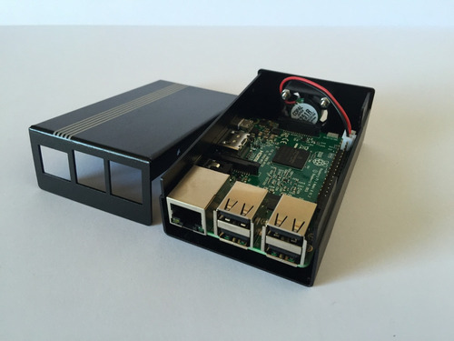 Carcasa Aluminio Raspberry Pi 3 Ventilador Y 3 Disipadores