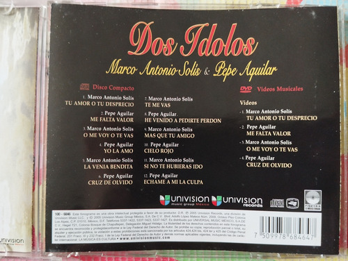 Marco Antonio Solis Y Pepe Aguilar 2 Cd Dos Ídolos V (Usado)