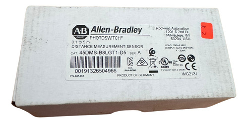 Allen Bradley 45dms-b8lgt1-d5 Sensor De Medición 