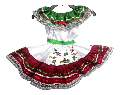 Mes Patrio Vestido Ni a 15 De Septiembre Moda Fiestas Patria 320