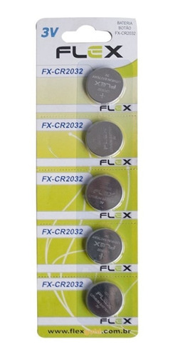 Imagem 1 de 2 de 05 Baterias De Lítio Flex Cr2032 - 1 Cartela Com 5 Unidades