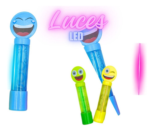Burbujas Burbujero Carita Emoji Led 24 Pz Mayoreo