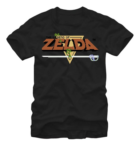 Nintendo Camiseta Zelda Title Para Hombre, Negra, Xxxl