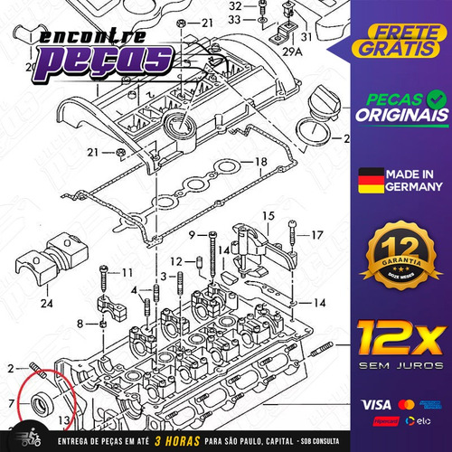 Retentor Eixo Comando Válvulas Audi S3 2.0 Tfsi 2006-2012