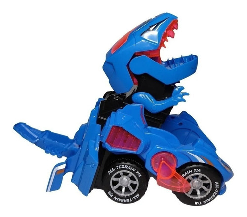 Brinquedo Carro Que Transforma Em  Dinossauro C/som Pilha 