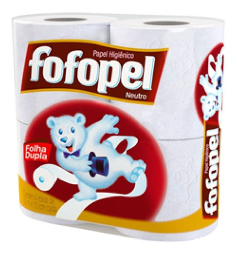 Papel Higiênico Fofopel Folha Dupla Pacote C/ 4 Rolos