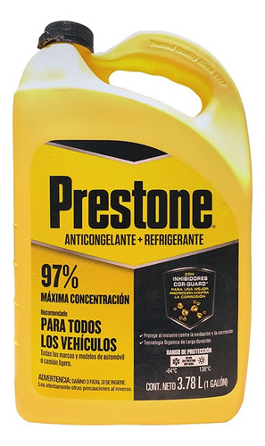 Anticongelante Amarillo Prestone AF12097M Concentrado 97% Galon 3.78l