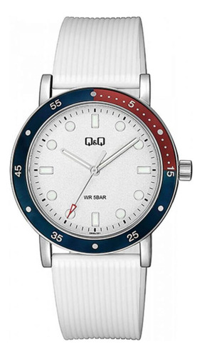 Reloj Para Mujer Q&q Qb85j301 Qb85j301y Blanco