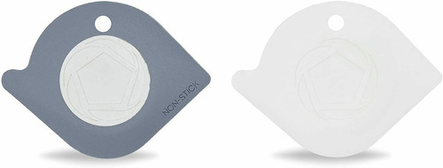 Espatula Raspador Silicona Full Circle Sartenes Ollas 2 Pack Color blanco y gris