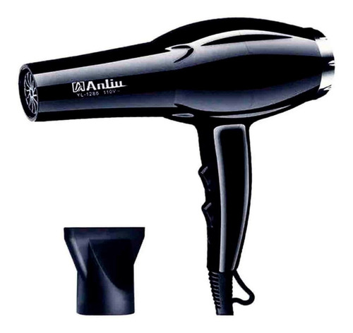 Secador De Cabelo Anliu Silver Yl-1286 Prata 110v 3200w Cor Preto/Prata