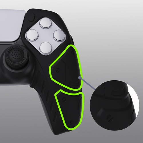 Funda De Silicona Por Separado Con Tapas Para Ps5 Control Color Negro