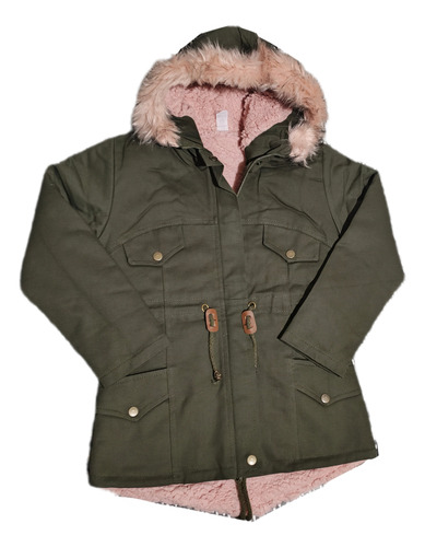 Parka Niña Gabardina Con Corderito