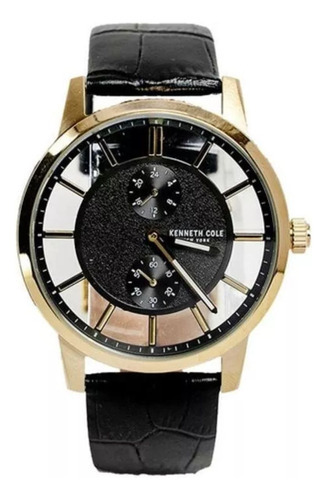 Reloj Kenneth Cole Transparency Para Hombre Modelo Kc5057000 Color de la correa Negro