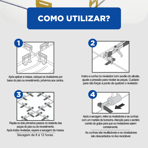 1.000 Clips Niveladores Espaçadores Slim Perfect Piso 1.5mm - Ferramenta Nivela Porcelanato Azulejo E Ceramica Revestimento Para Piso E Parede Com Fino Acabamento.