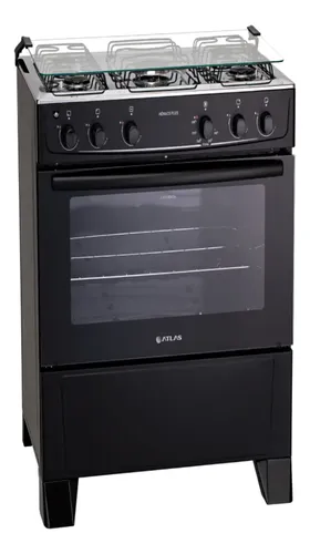 Fogão 5 Bocas Atlas Mônaco Plus com Mesa de Inox e Forno com 86,5...