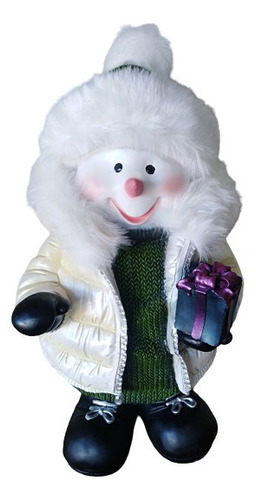 Imagen 1 de 3 de Muñeco De Nieve 70cm, Resina Y Peluche. Decoración Navideña.