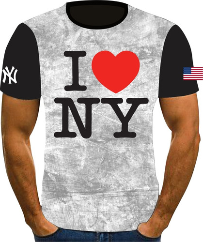 Camisa Camiseta Ny Fullprint Textura New York  Usa Nyc