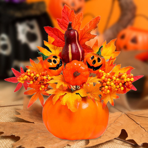 Adorno De Calabaza De Halloween, Centro De Mesa De Estilo F