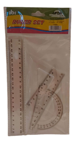 Set Geometria X 4 Piezas Marca Ibi Transparente
