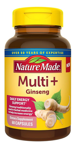 Nature Made Multi + Ginseng, Multivitamínico Para Mujeres Y 