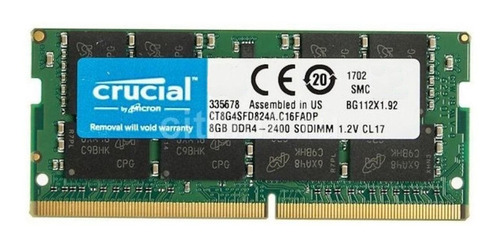 Memoria Ram Crucial Verde X1 8gb 2400mhz Ct8g4sfd824a Cl17