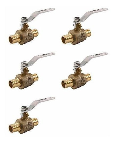 (paquete De 5) 1/2  Pex Bola De Latón Valve-jomar- Estándar 