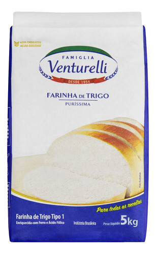 Farinha branca Famiglia Venturelli Puríssima  de trigo 5 kg