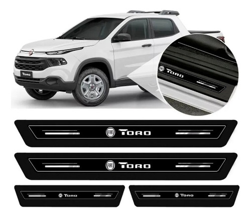 Jogo Soleira Adesiva Proteção Porta Fiat Toro 2017 A 2022