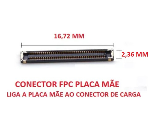 Conector Fpc Placa Mãe A51 / A70 / A71 / A80 / A30s - 2 Un.