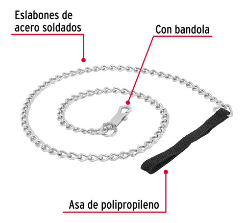 Correa De Paseo P/ Perro Ch - Med Hasta 15 Kg Eslabón 3 Mm