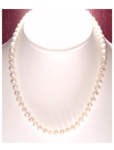 Collar Perlas Cultivadas Naturales Con Broche De Oro A034