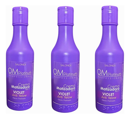 Pack3 Crema De Matizador Violeta De 450ml Om Salonex