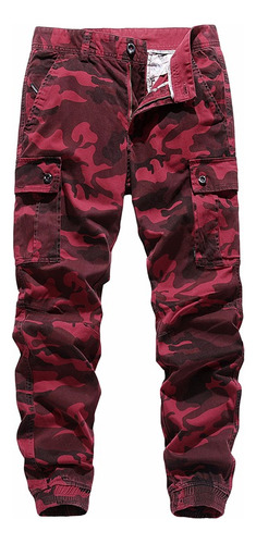 Hombre Camuflaje Cargo Pantalones Hombre Casual Streetwear A