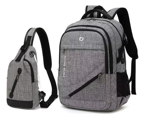 Fengdong Mochila Para Laptop Con Carga Usb Y Auriculares Par