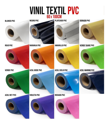 Vinil Textil Pvc Colores Planos De 61 X 200 Cm (2 Metros)