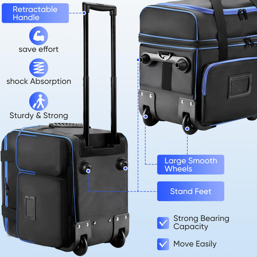 Bolsa De Cabo Dj Aleemin Com Rodas, Grande Capacidade E Mult