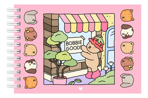 Livro De Colorir Bobbie Goods Ursinho Capa Dura 60 Páginas Capa Rosa
