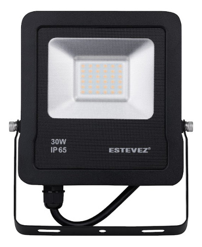 Reflector Led Smd 30w, 2700k, Negro, Ip65, Estévez