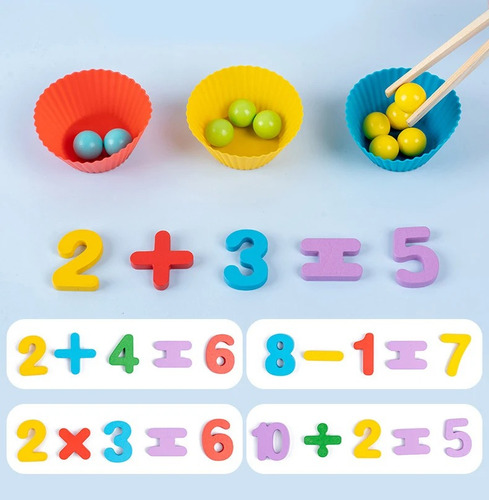 Juego De Clasificacion De Colores Y Conteo Montessori