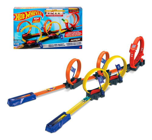 Pista Hot Wheels Multi Loop Stunt Tracks Incluye Auto