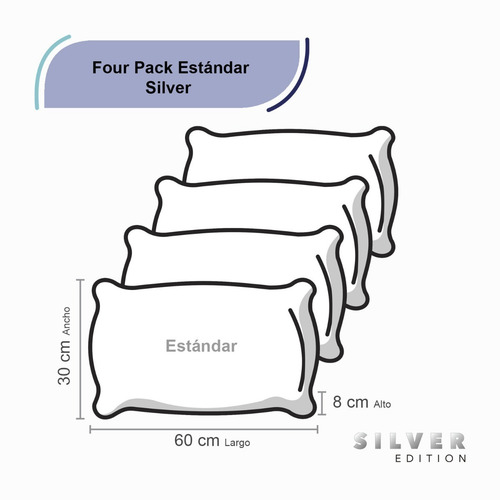 Cuatro Almohadas De Memory Foam Estándar | Silver Edition