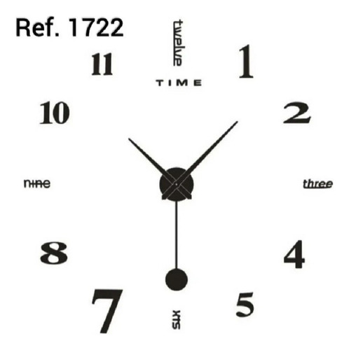 Reloj De Pared 3d Tamaño 100x100cm Con Péndulo 