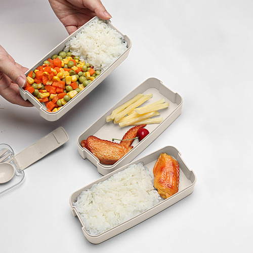 Caja Bento Apilable, Kit De Lonchera Con Cuchara Y Tenedor,