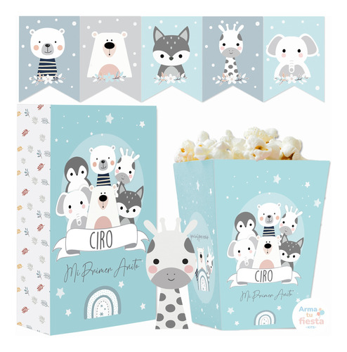 Kit Imprimible Animales Escandinavos Texto Editable