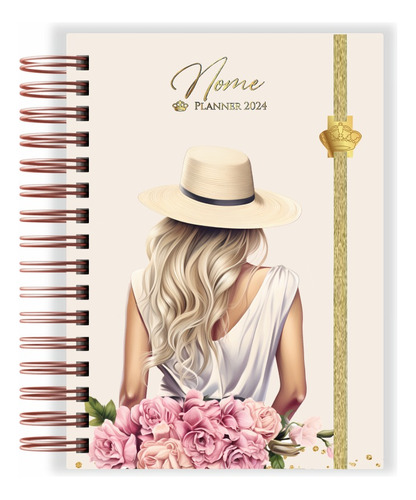 Planner Slim 2024 Luxo Mulheres Personalizado Com Nome