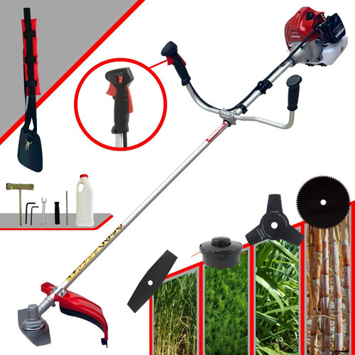 Roçadeira Lateral Gasolina Kawashima Bcj521 + Kit Facas