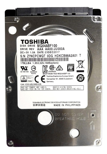 Disco Duro Portátil Hd 2.5 Toshiba Sata 3 De 1 Tb