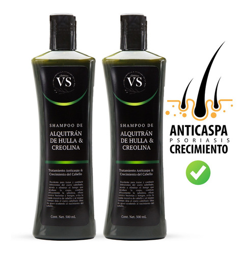 2 Pack Shampoo Alquitran & Creolina (caspa, Ceborrea) 500 Ml