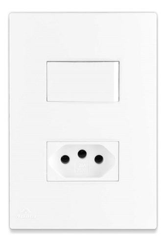 Conjunto Interruptor 1 Simples y 1 Tomada 10a 4x2 Branco Lissê