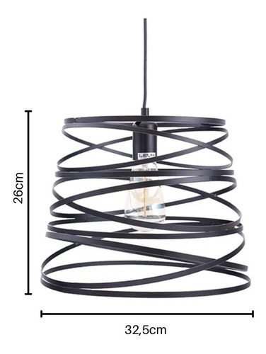 Imagen 2 de 7 de Lampara Colgante Aplique Moderna Metal Twist Deco E27